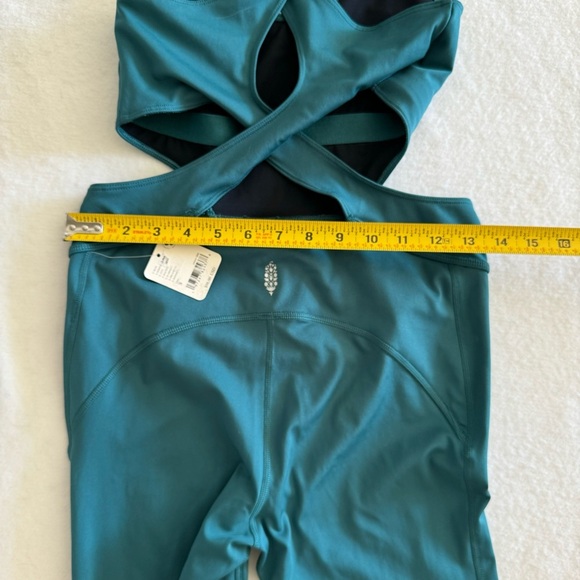 Free People Movement Back It Up One-piece Jumpsuit Pacific Green Size S - Picture 9 of 9